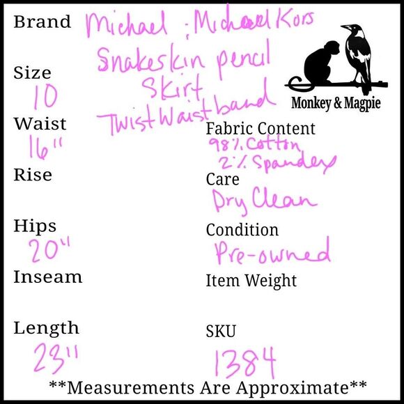 Michael Kors Womens Size 10 Pencil Skirt Snake Print Tan Black Office Career - Picture 11 of 11